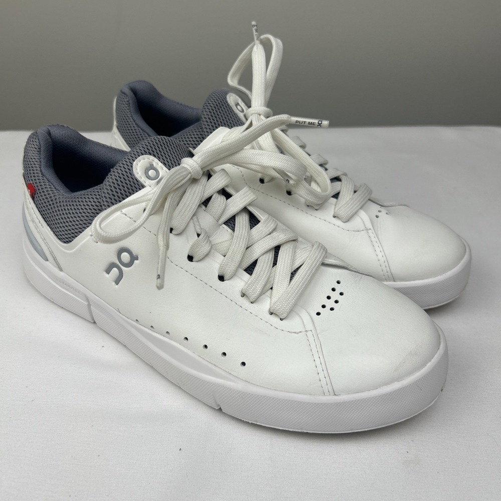 On Cloud The Roger Advantage White Fossil Women's Sz 6.5 All White Tennis Shoes